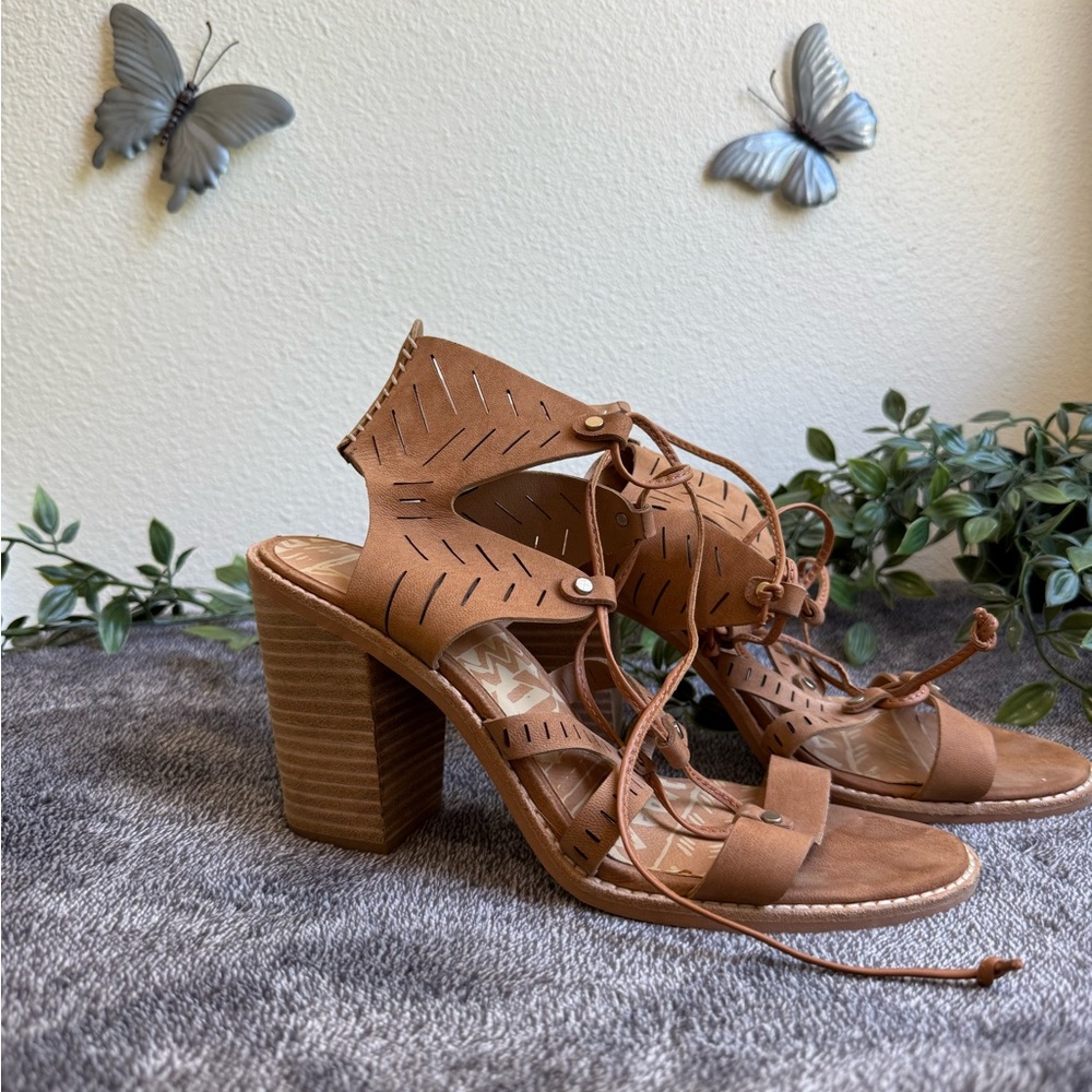 Dolce Vita Gladiator Brown Strappy Block Heel Sandals